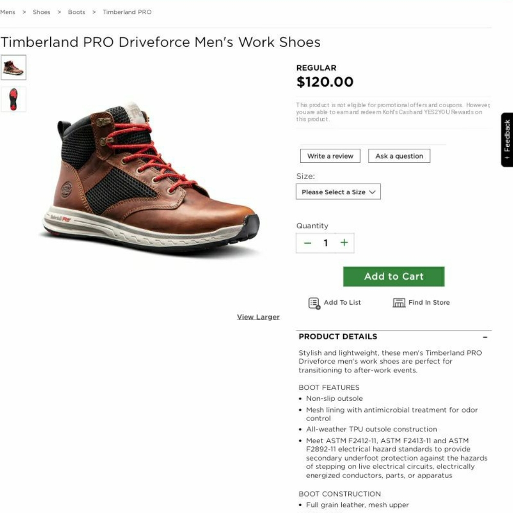 Timberland pro men's driveforce boots